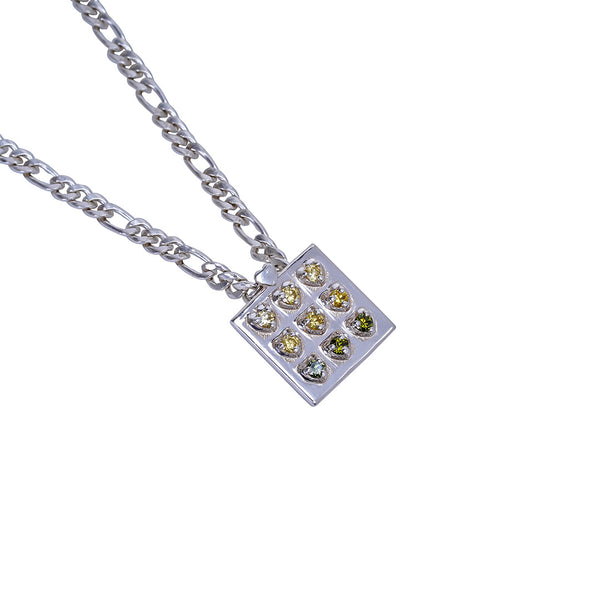 NAVGRADIENT SQUARE PENDANT ON CHAIN GREEN
