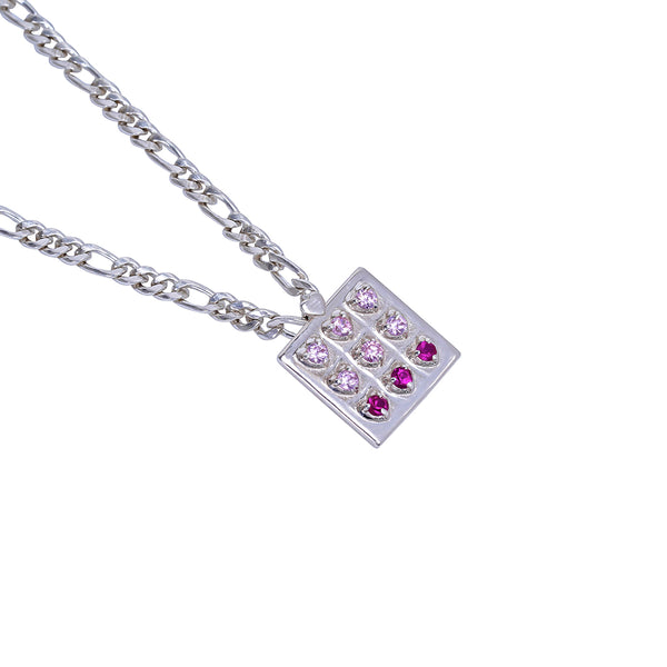NAVGRADIENT SQUARE PENDANT ON CHAIN PINK