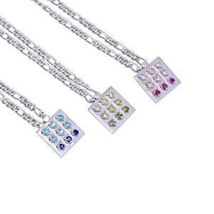 NAVGRADIENT SQUARE PENDANT ON CHAIN PINK