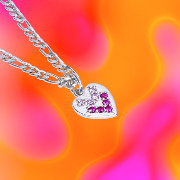 NAVGRADIENT HEART ON CHAIN PINK