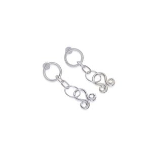 SNAKE CHARM EARRINGS SILVER